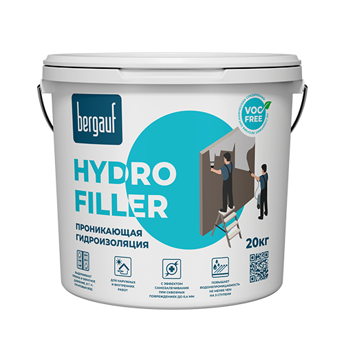 HYDRO FILLER, 20 кг, Проникающая гидроизоляция, Bergauf